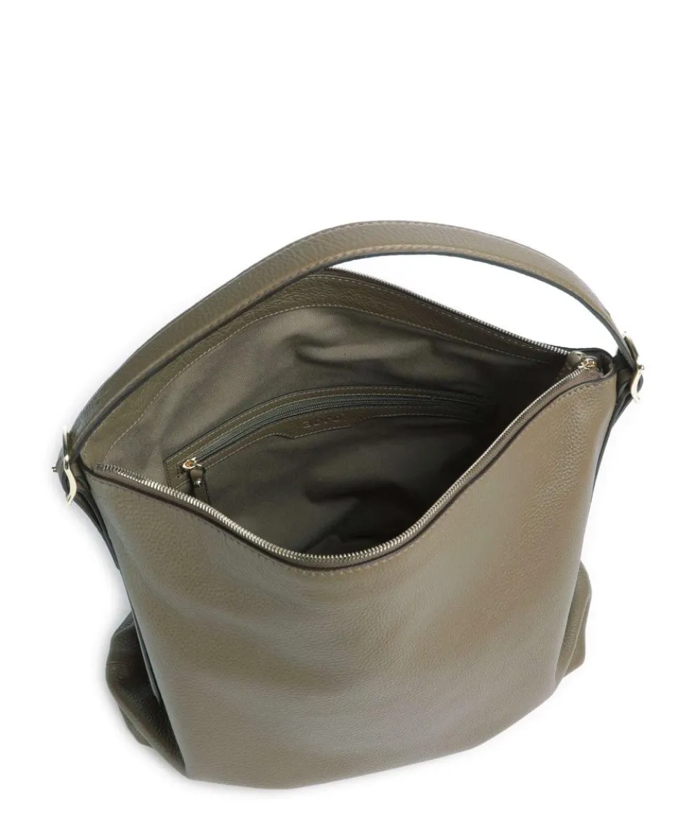 Agave Carina Beuteltasche genarbtes Leder olivgrün