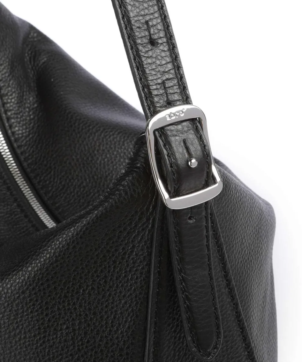 Agave Carina Beuteltasche genarbtes Leder schwarz