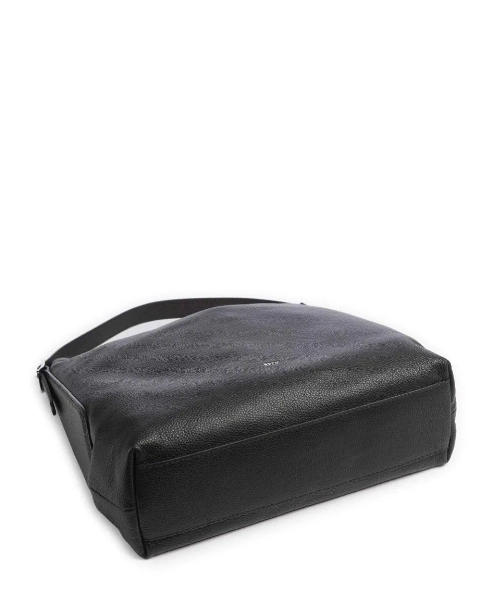 Agave Carina Beuteltasche genarbtes Leder schwarz