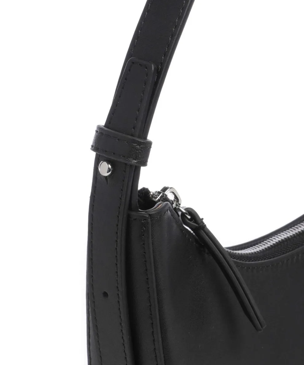 Alvi Schultertasche fein genarbtes Rindsleder schwarz