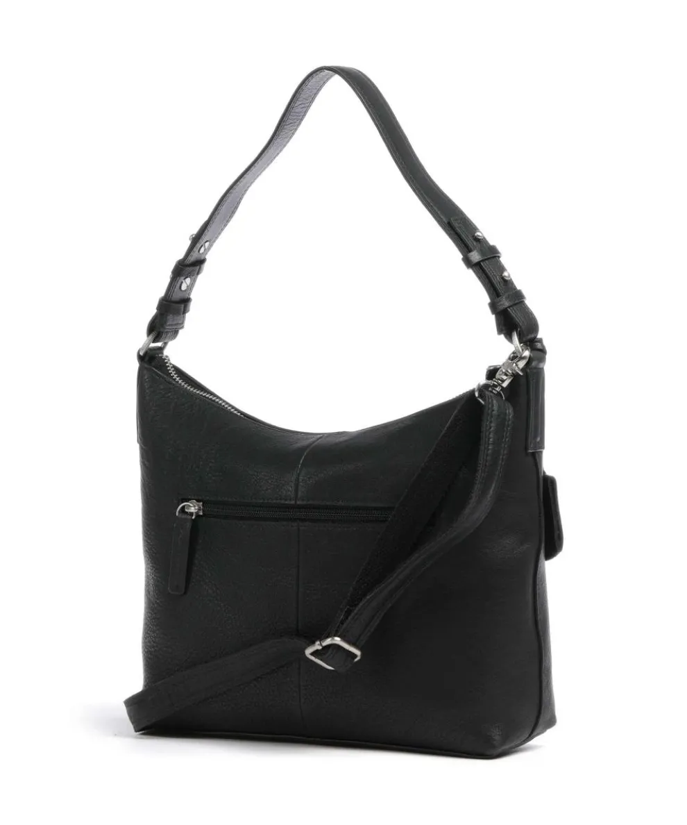 Soft Skylar Beuteltasche genarbtes Leder schwarz