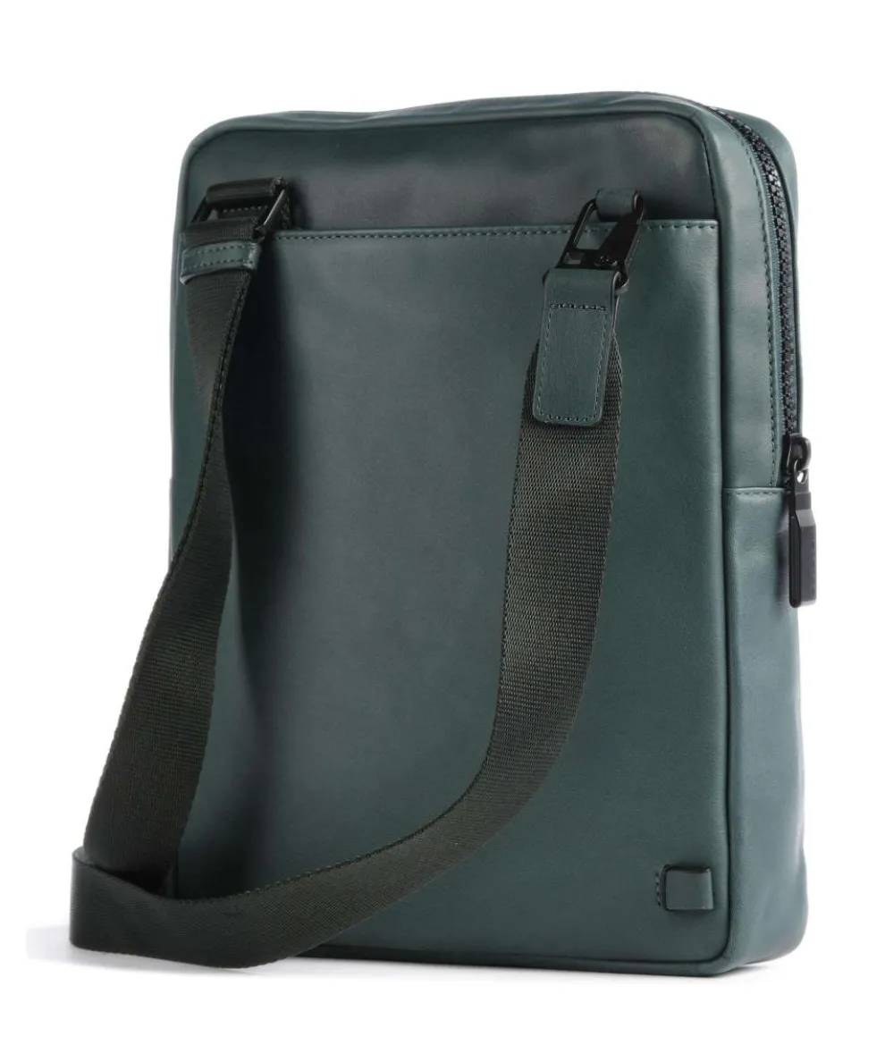 AKRON Umhängetasche 10″ fein genarbtes Leder dunkelgrün