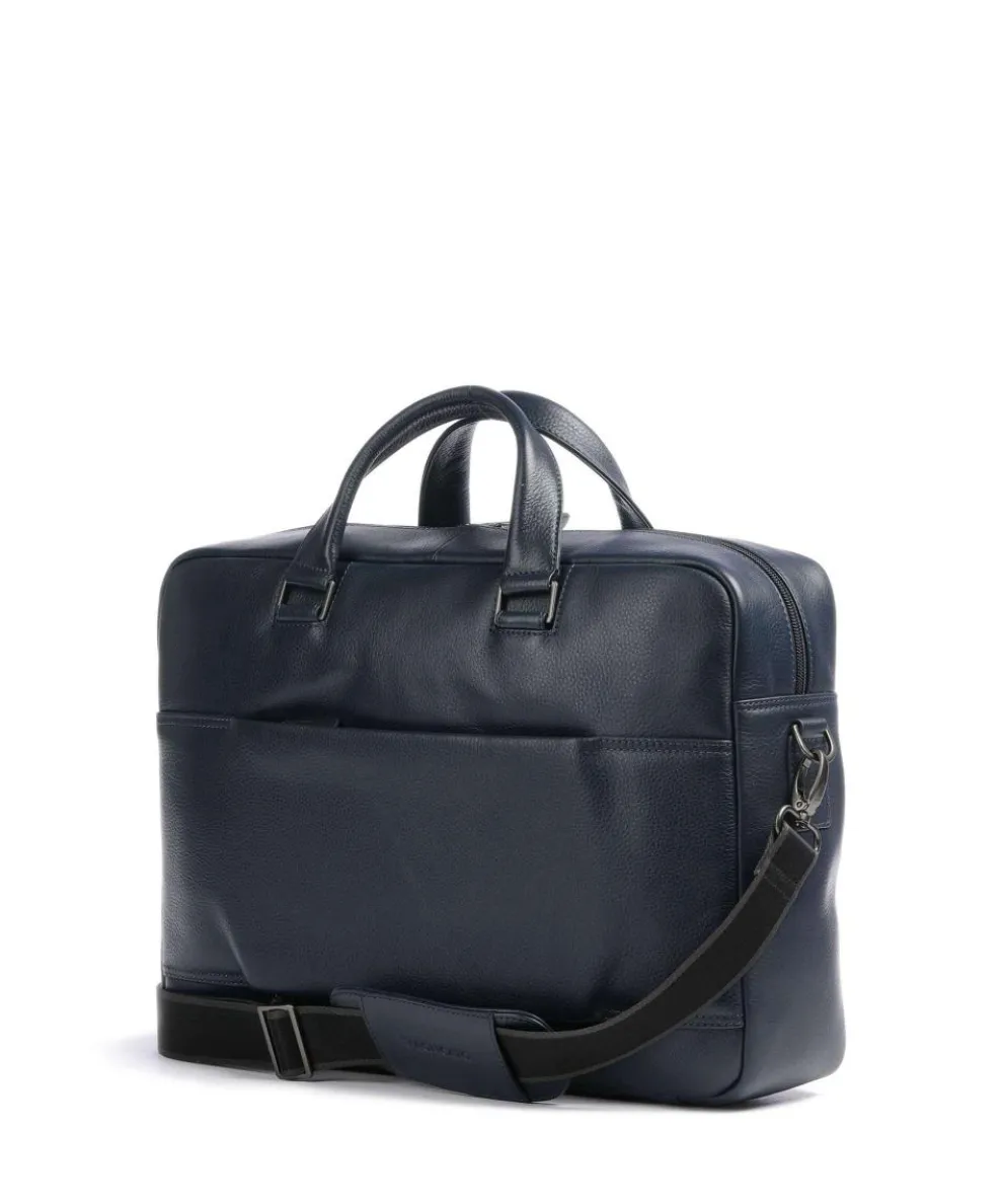 Alaska Aktentasche 15″ genarbtes Leder navy