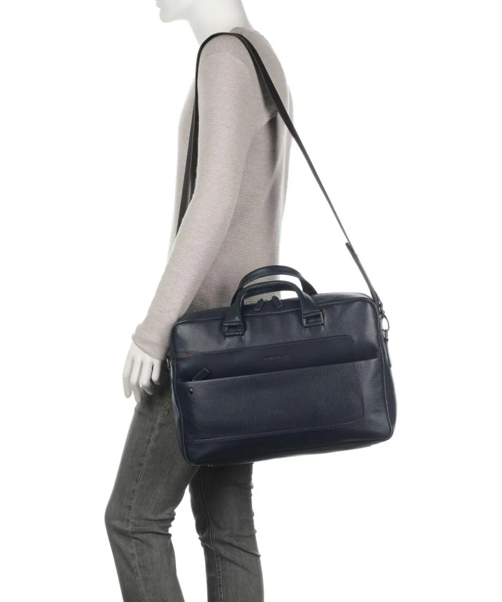 Alaska Aktentasche 15″ genarbtes Leder navy