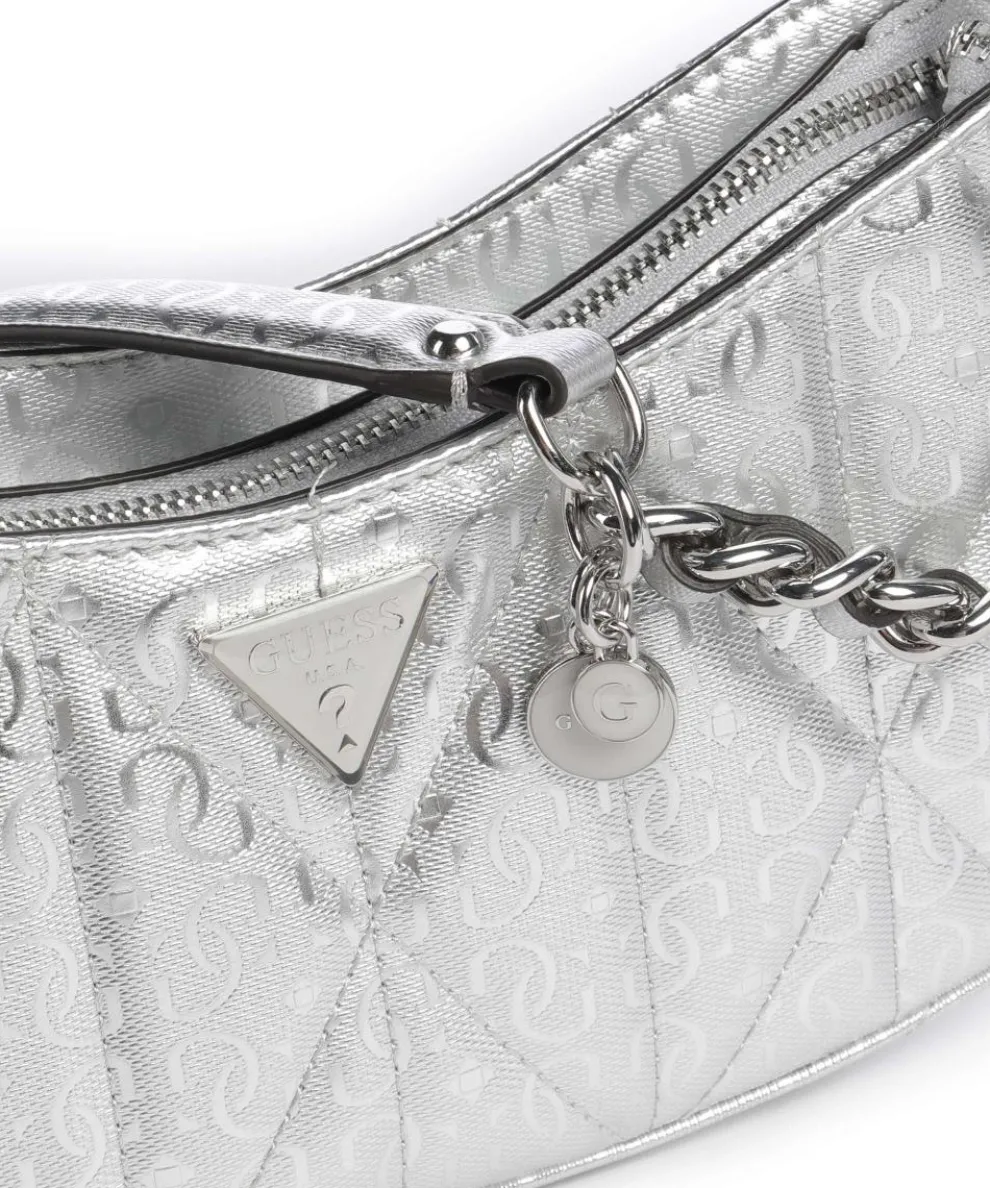 Aldina G-Shine Schultertasche Lederimitat silber