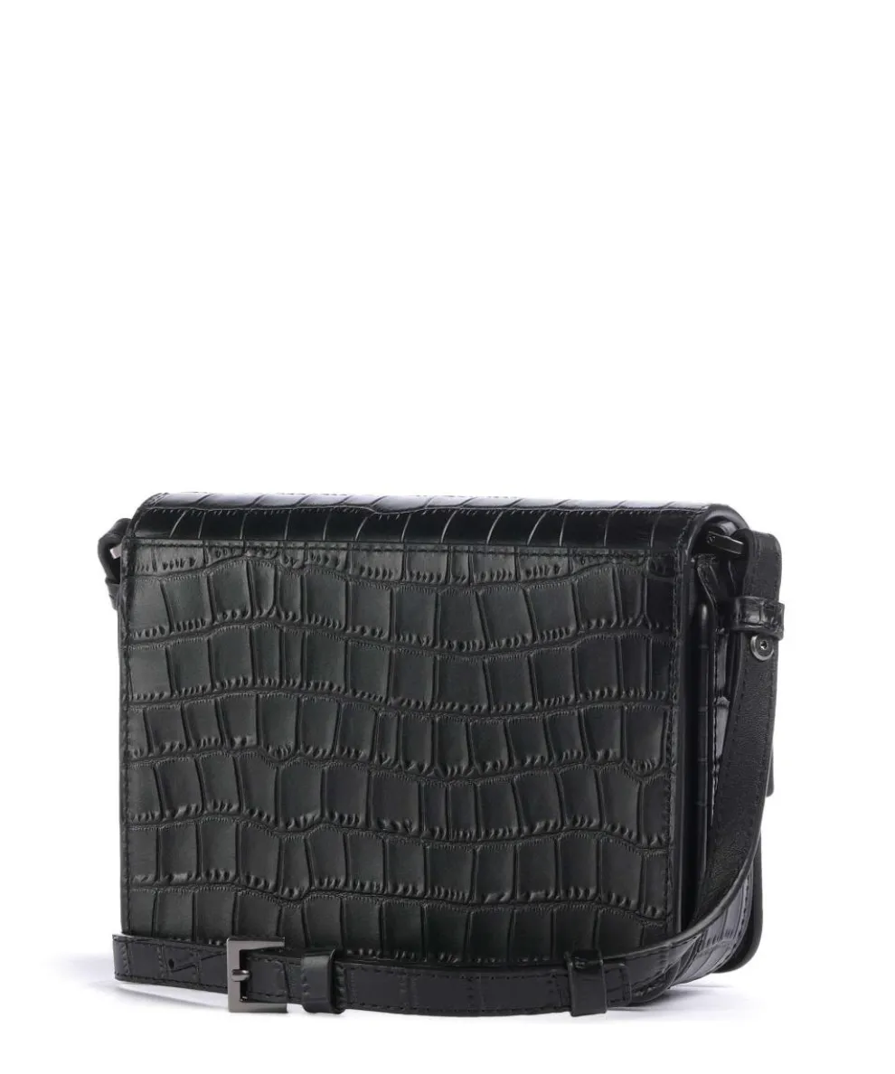 Alex New Croco S Umhängetasche geprägtes Rindsleder schwarz