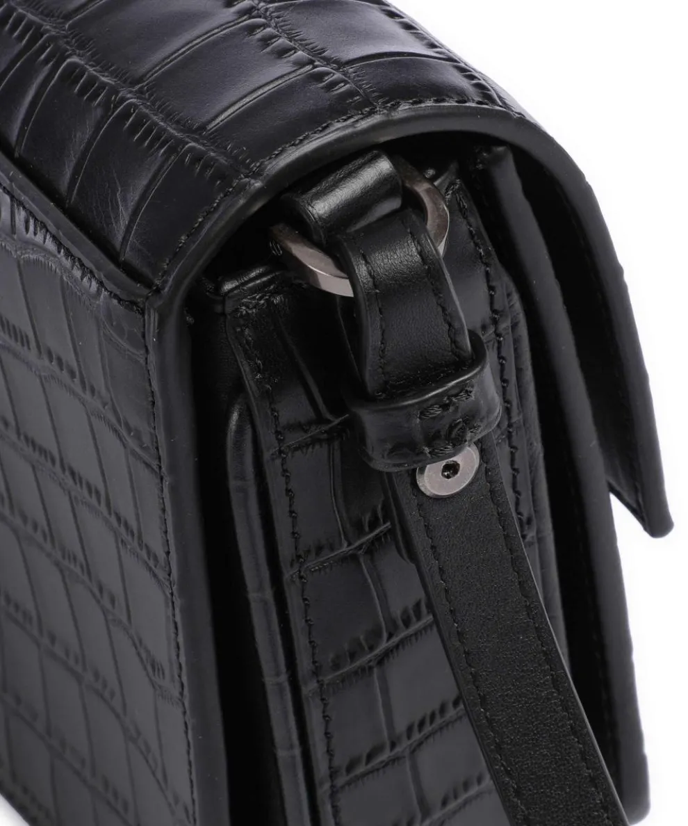 Alex New Croco S Umhängetasche geprägtes Rindsleder schwarz