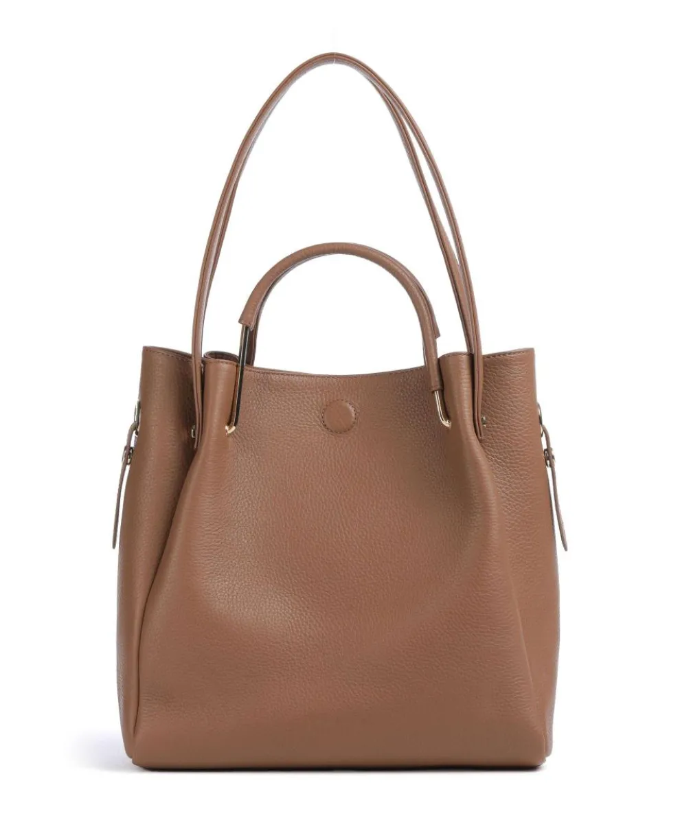 Alexandria Shopper genarbtes Leder braun