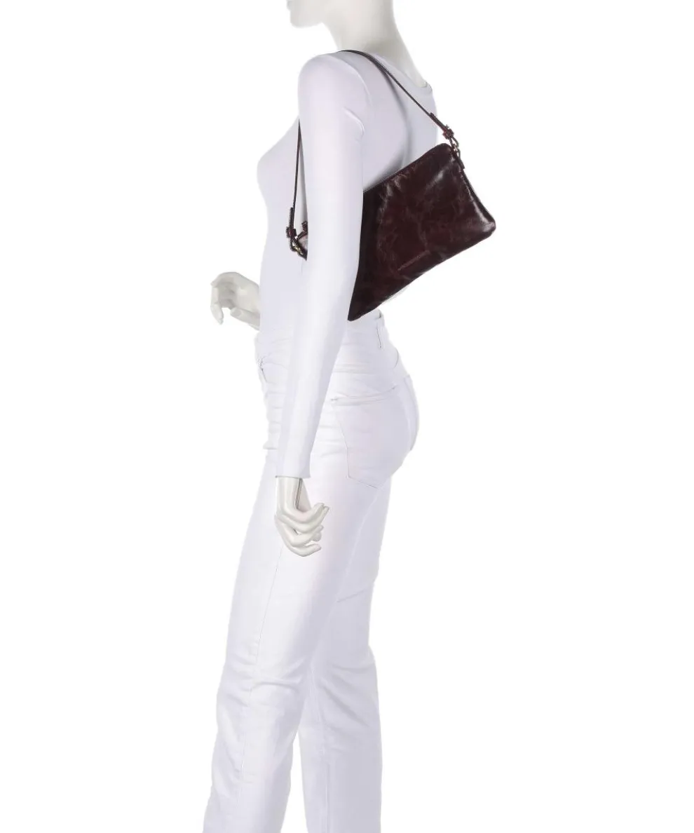 Alice Crinkle Schultertasche fein genarbtes Rindsleder bordeaux