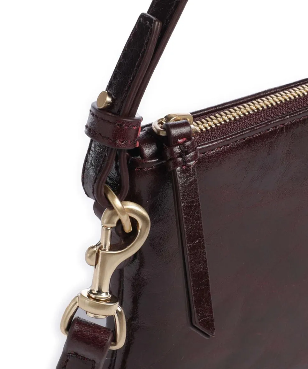 Alice Crinkle Schultertasche fein genarbtes Rindsleder bordeaux