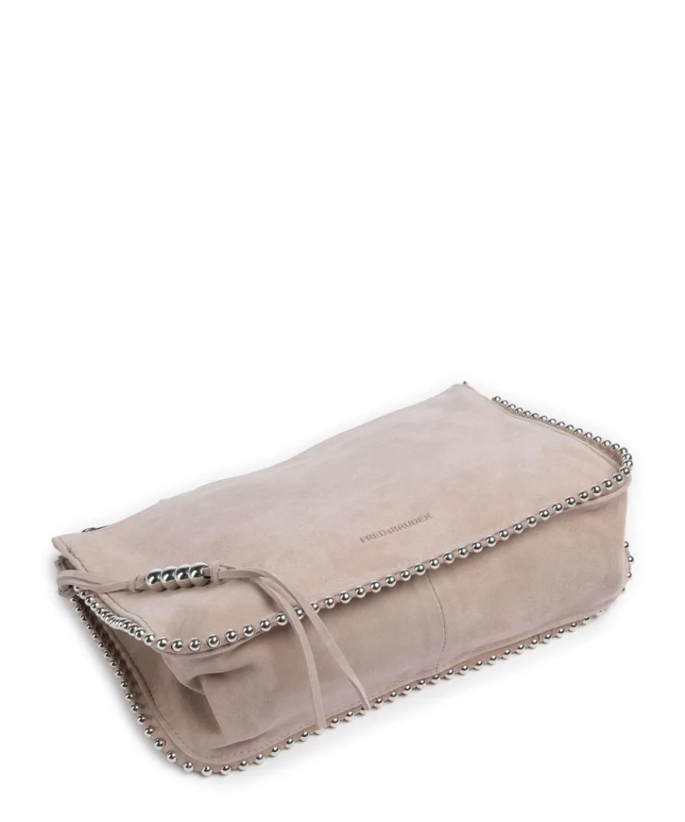 All About Beads Schultertasche aufgerautes Leder nude