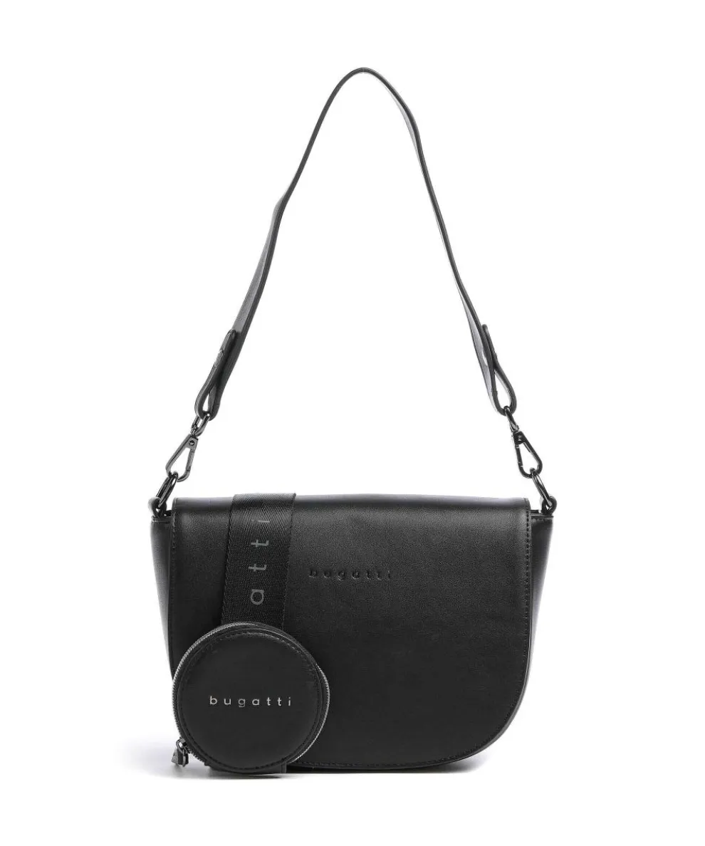 Almata Schultertasche Lederimitat schwarz