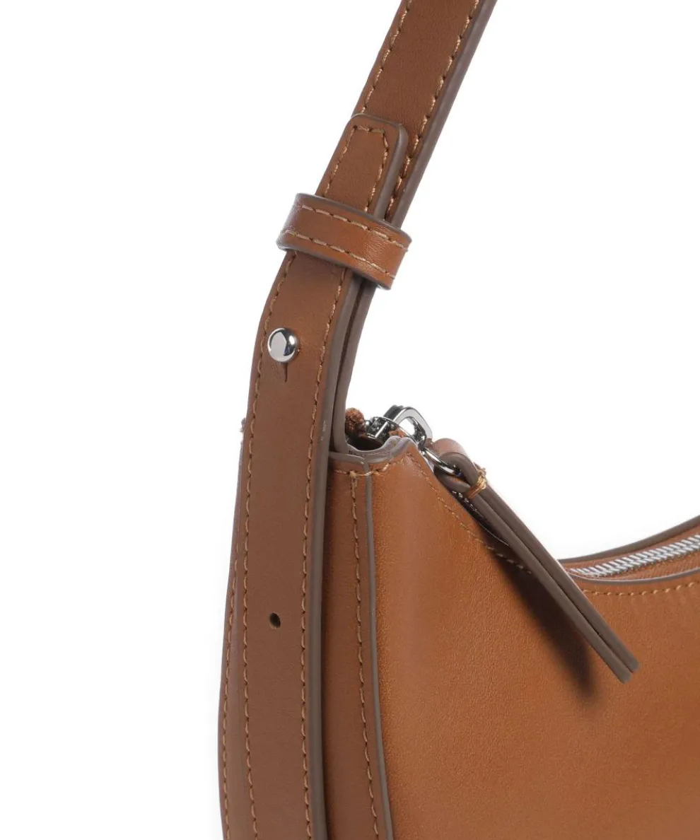 Alvi Schultertasche fein genarbtes Rindsleder braun