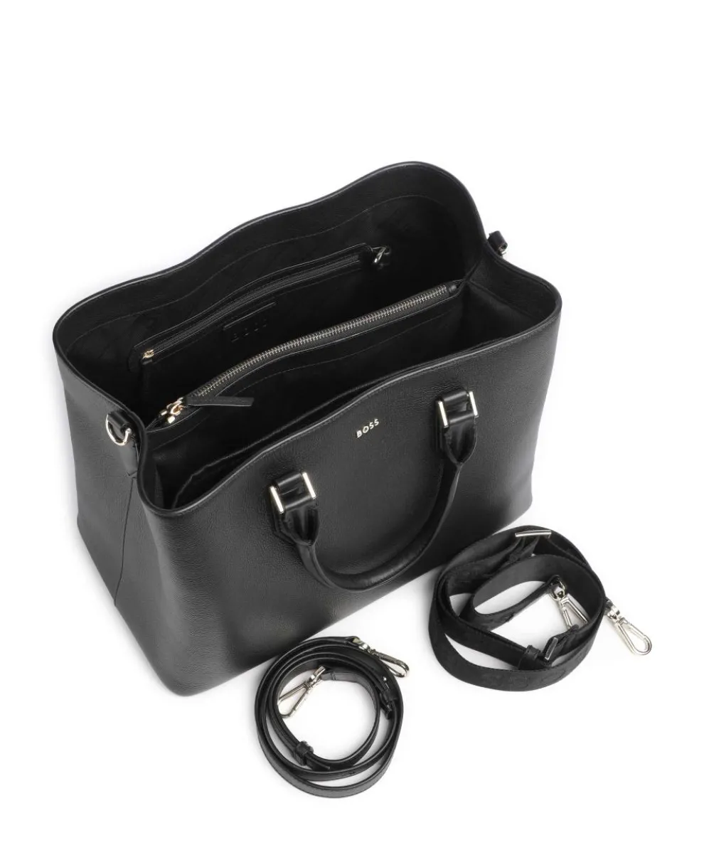 Alyce Handtasche genarbtes Rindsleder schwarz