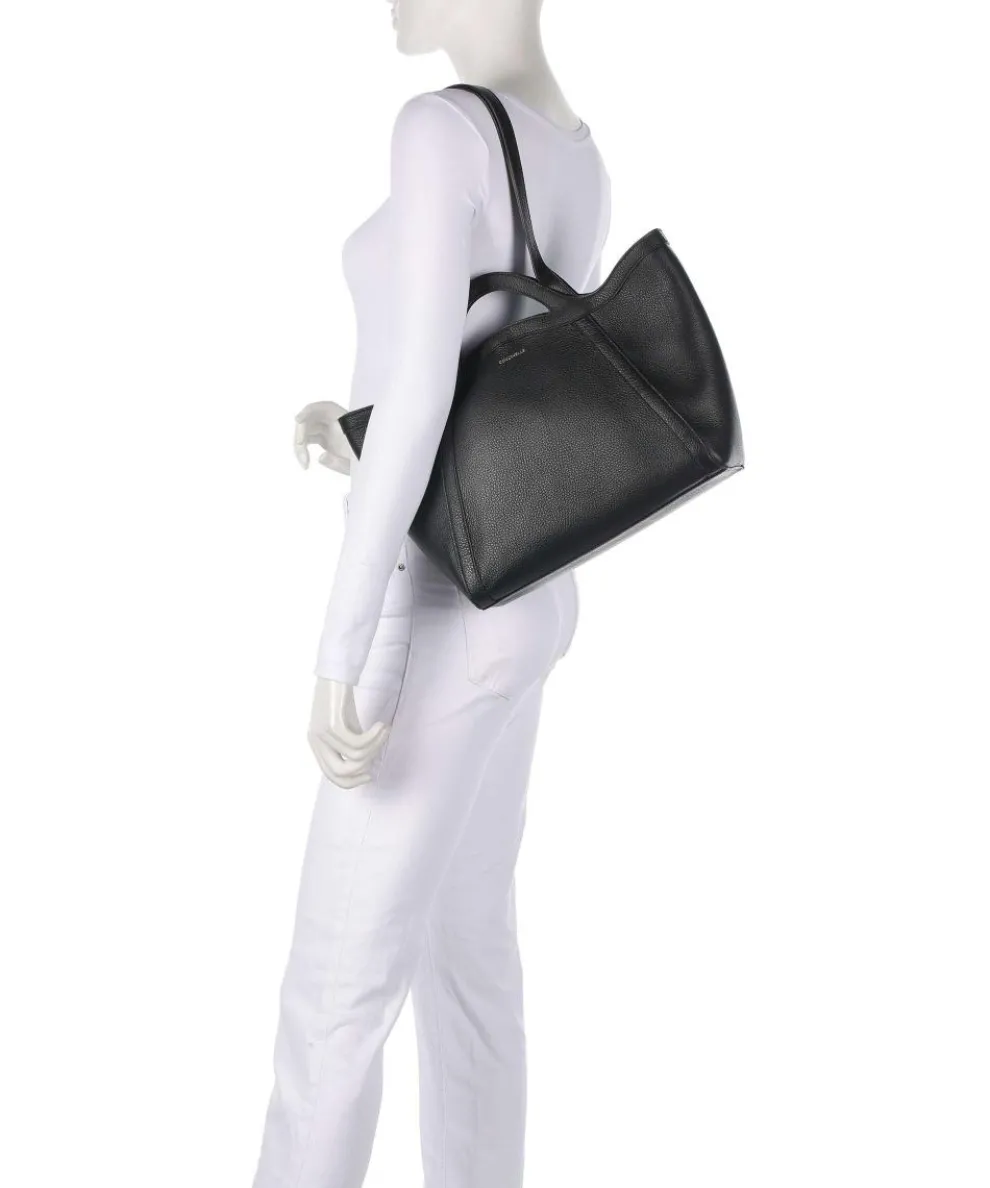 Amalia Shopper genarbtes Leder schwarz