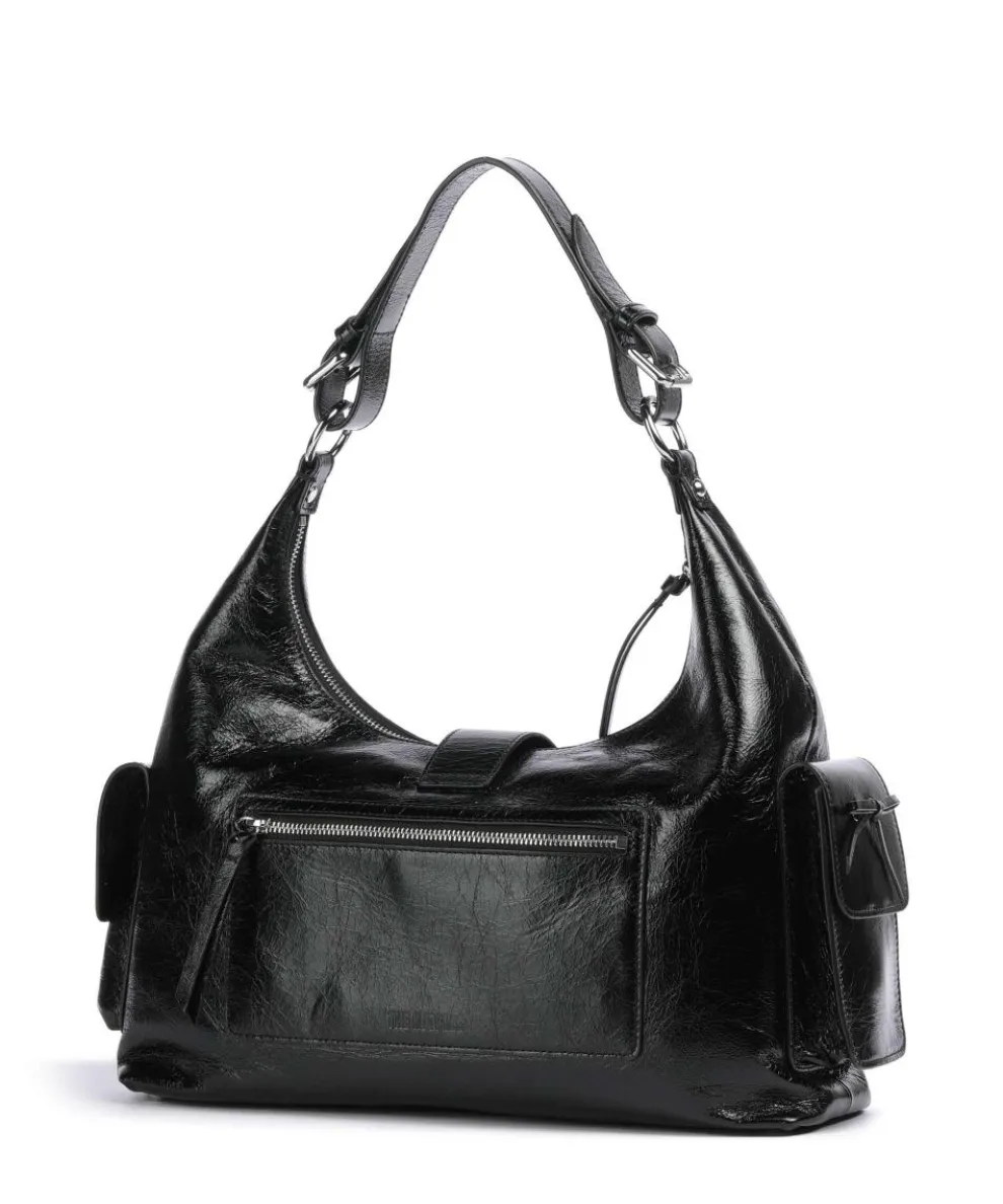 Amelia Large Beuteltasche genarbtes Rindsleder schwarz