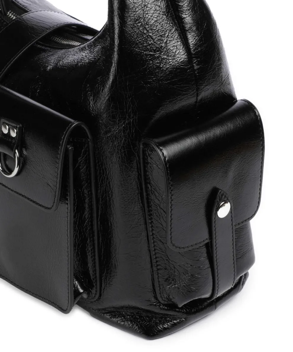 Amelia Large Beuteltasche genarbtes Rindsleder schwarz