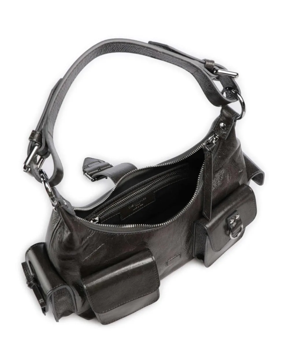 Amelia Schultertasche fein genarbtes Rindsleder dunkelgrau