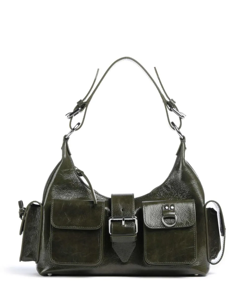Amelia Schultertasche fein genarbtes Rindsleder khaki