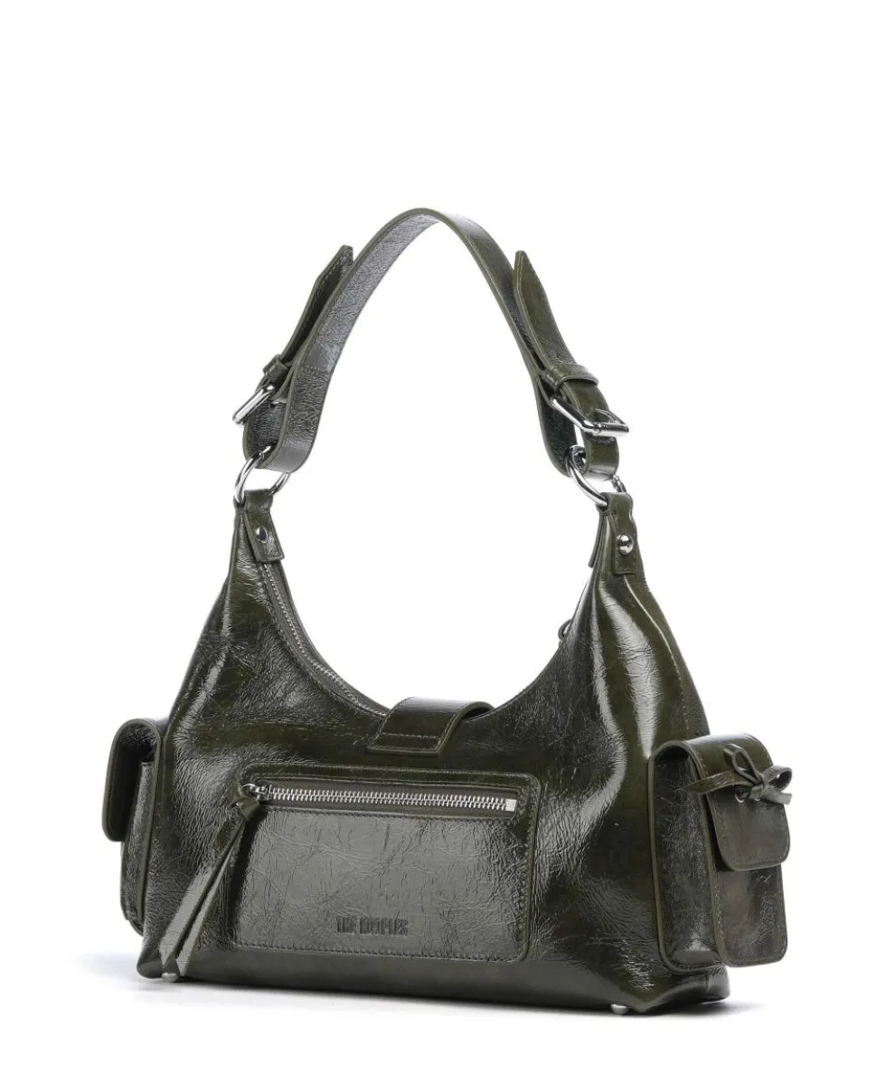 Amelia Schultertasche fein genarbtes Rindsleder khaki