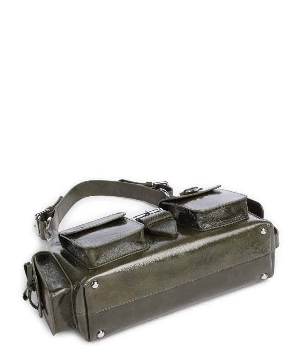 Amelia Schultertasche fein genarbtes Rindsleder khaki