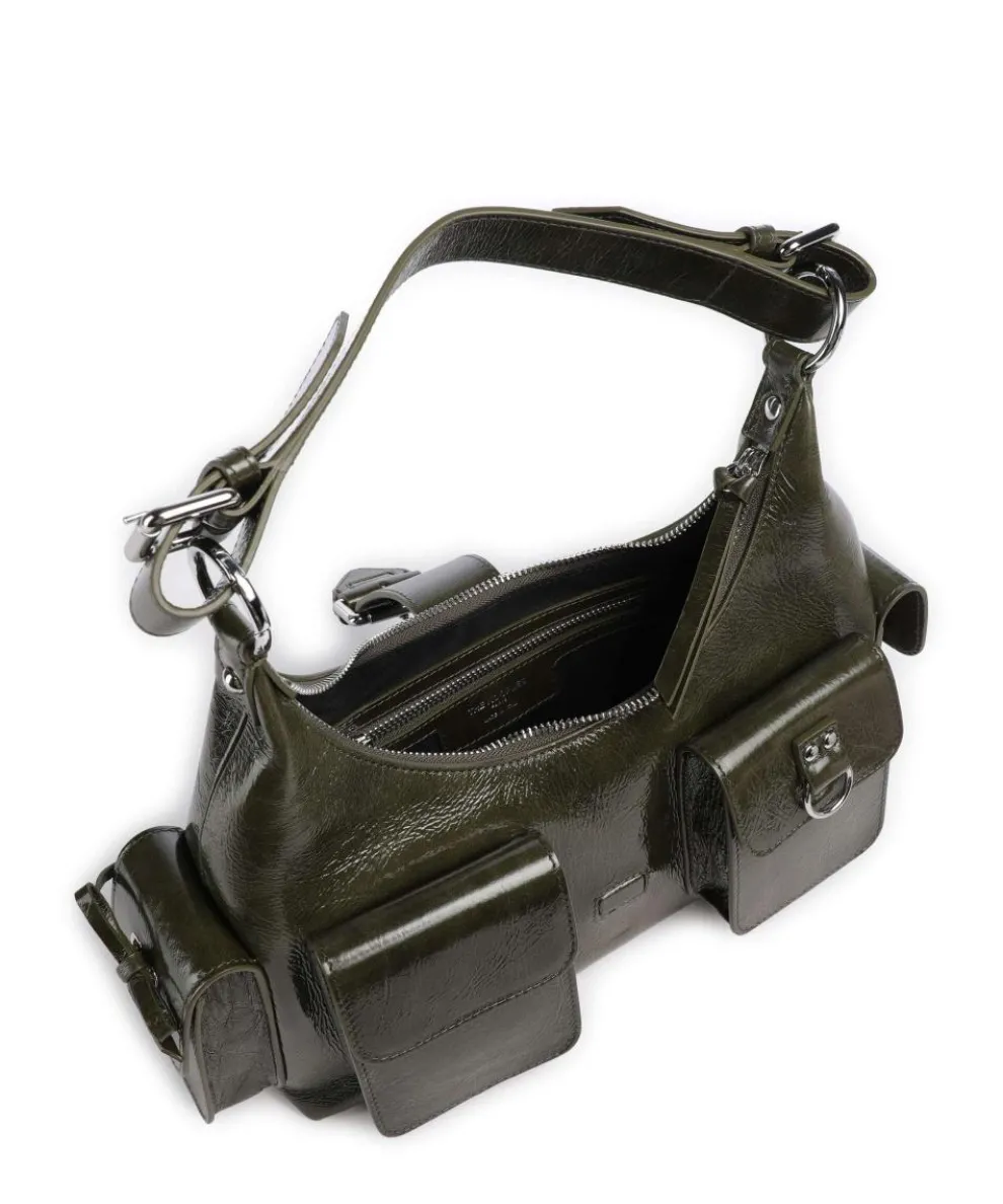 Amelia Schultertasche fein genarbtes Rindsleder khaki