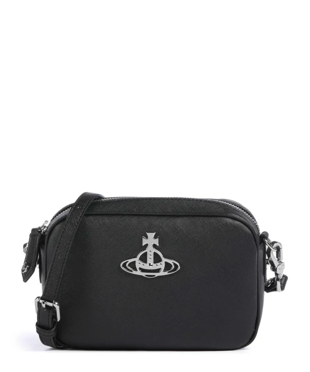 Anna Saffiano Umhängetasche Lederimitat schwarz