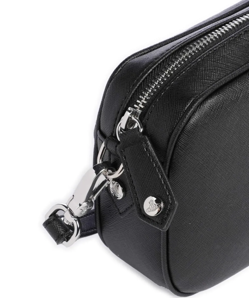 Anna Saffiano Umhängetasche Lederimitat schwarz