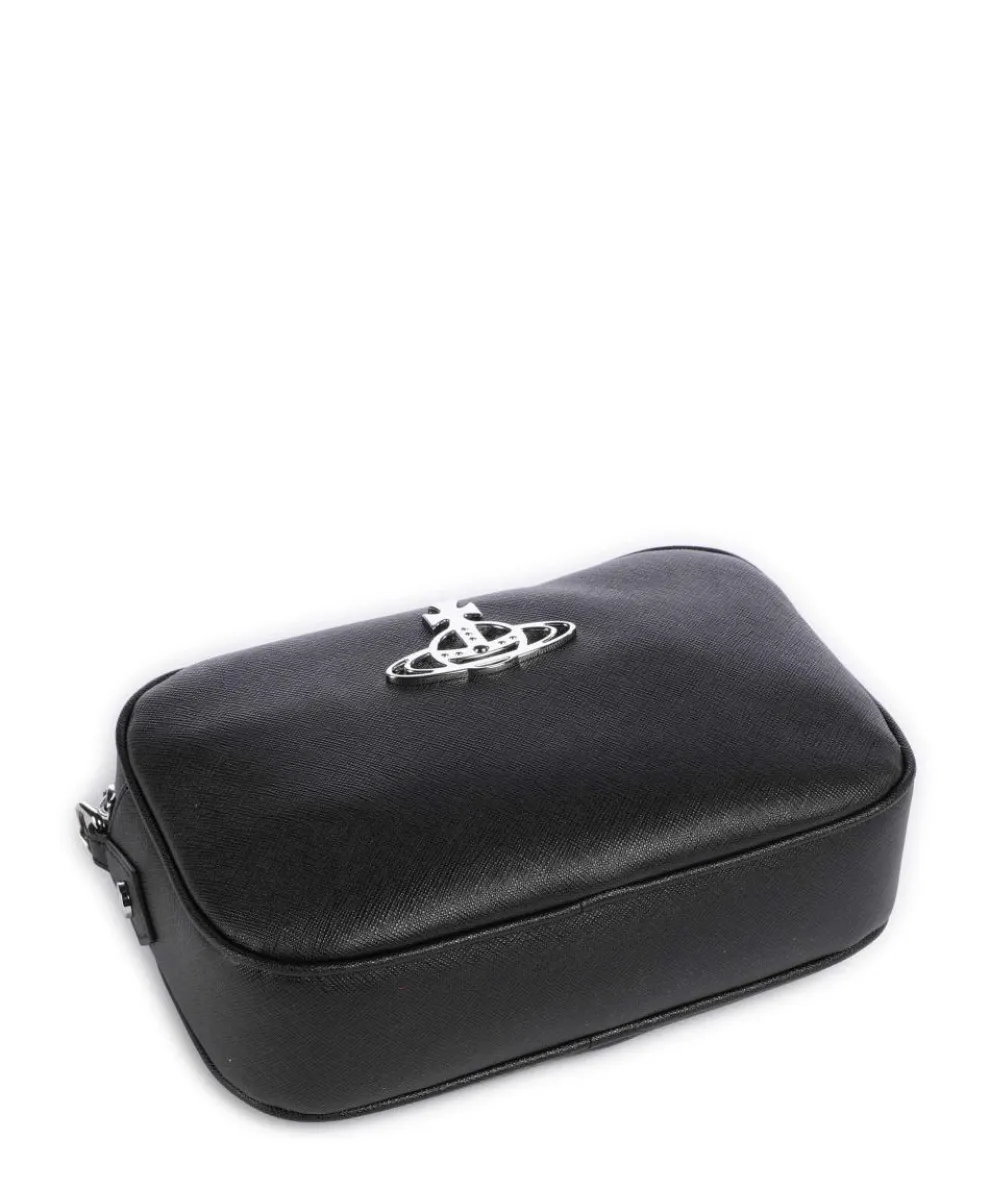 Anna Saffiano Umhängetasche Lederimitat schwarz