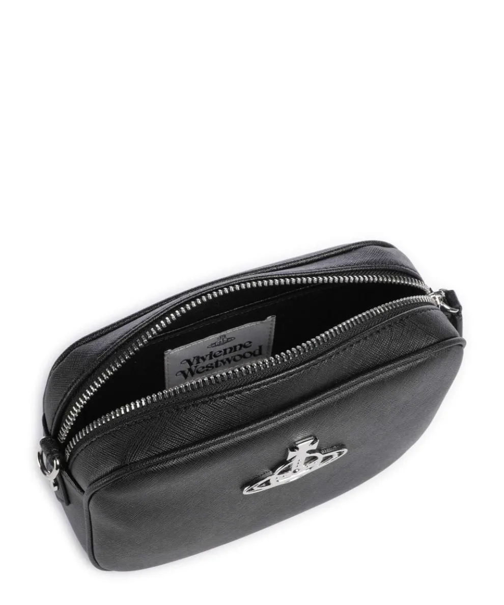 Anna Saffiano Umhängetasche Lederimitat schwarz