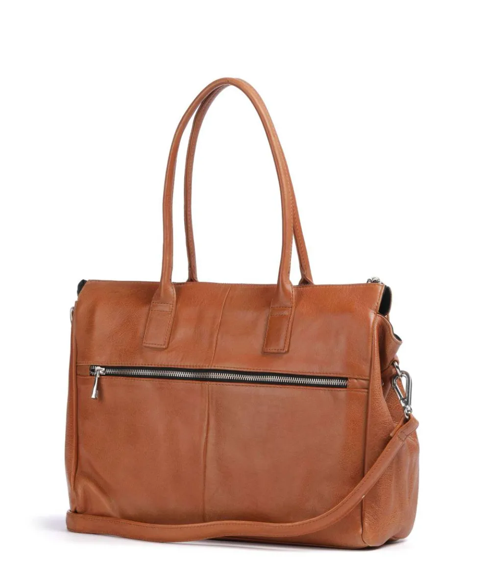 Anouk Anouk Shopper 13″ genarbtes Leder cognac