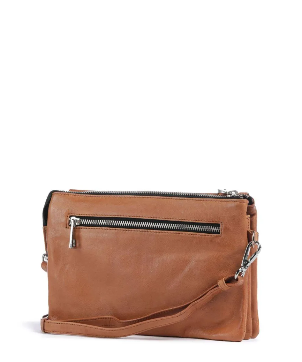 Anouk Anouk Umhängetasche genarbtes Leder cognac