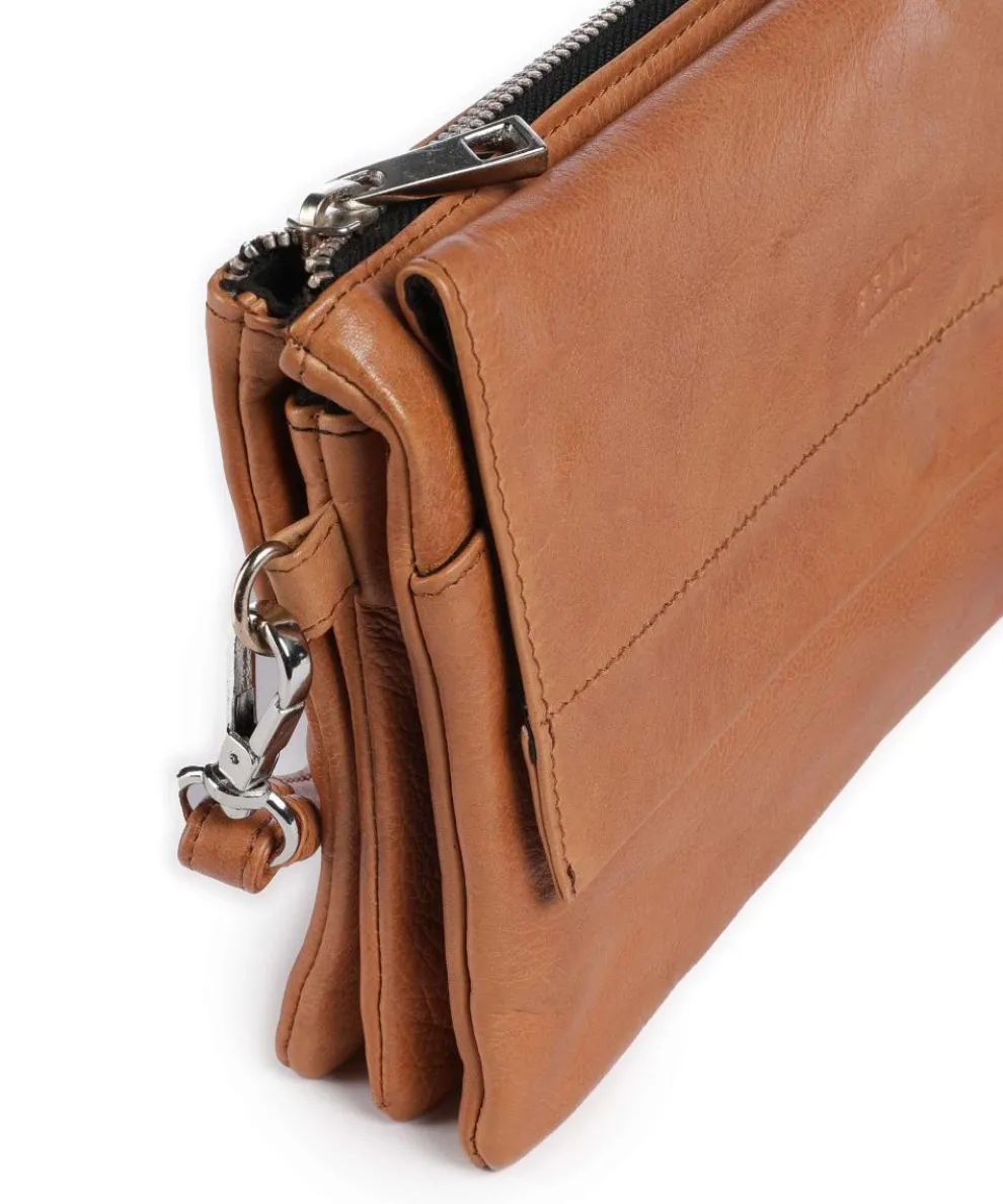 Anouk Anouk Umhängetasche genarbtes Leder cognac