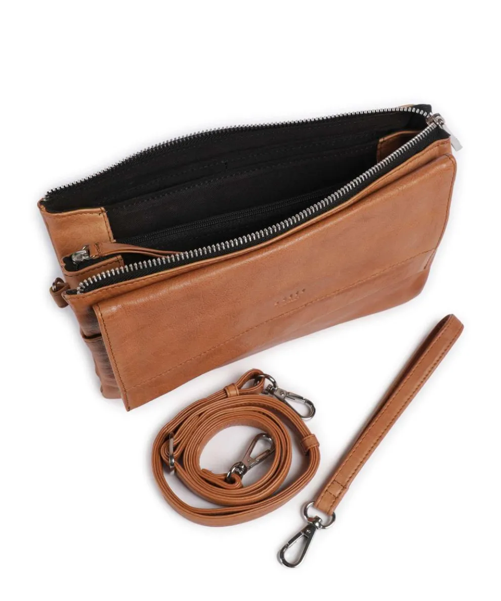 Anouk Anouk Umhängetasche genarbtes Leder cognac