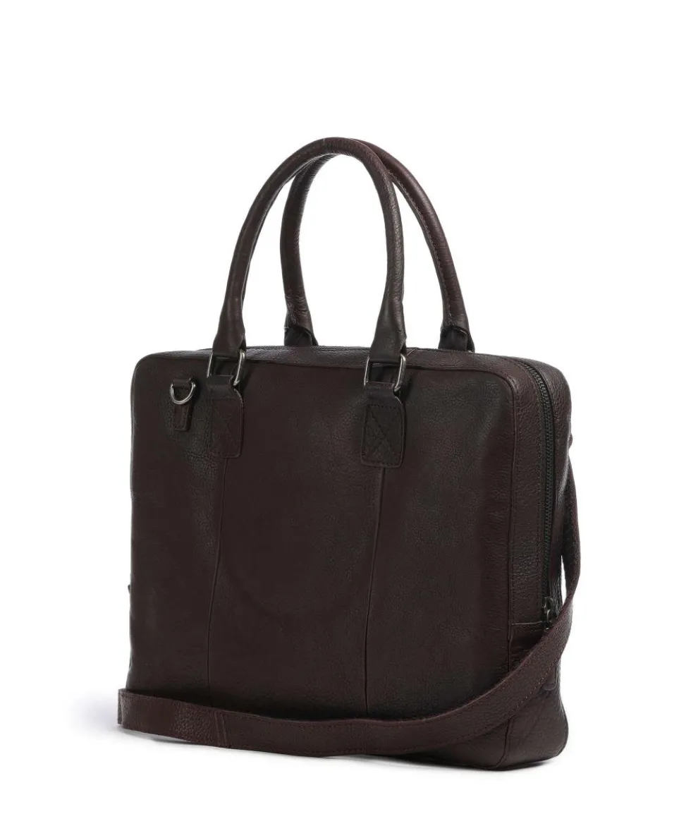 Antique Avery Aktentasche 14″ genarbtes Leder dunkelbraun