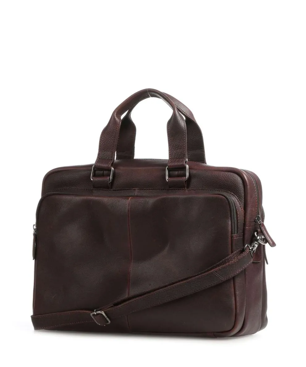 Antique Avery Aktentasche 15″ genarbtes Leder mahagoni