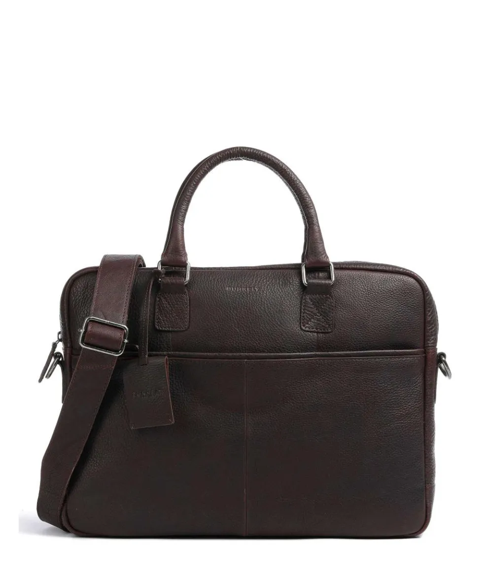 Antique Avery Aktentasche 15″ genarbtes Leder dunkelbraun