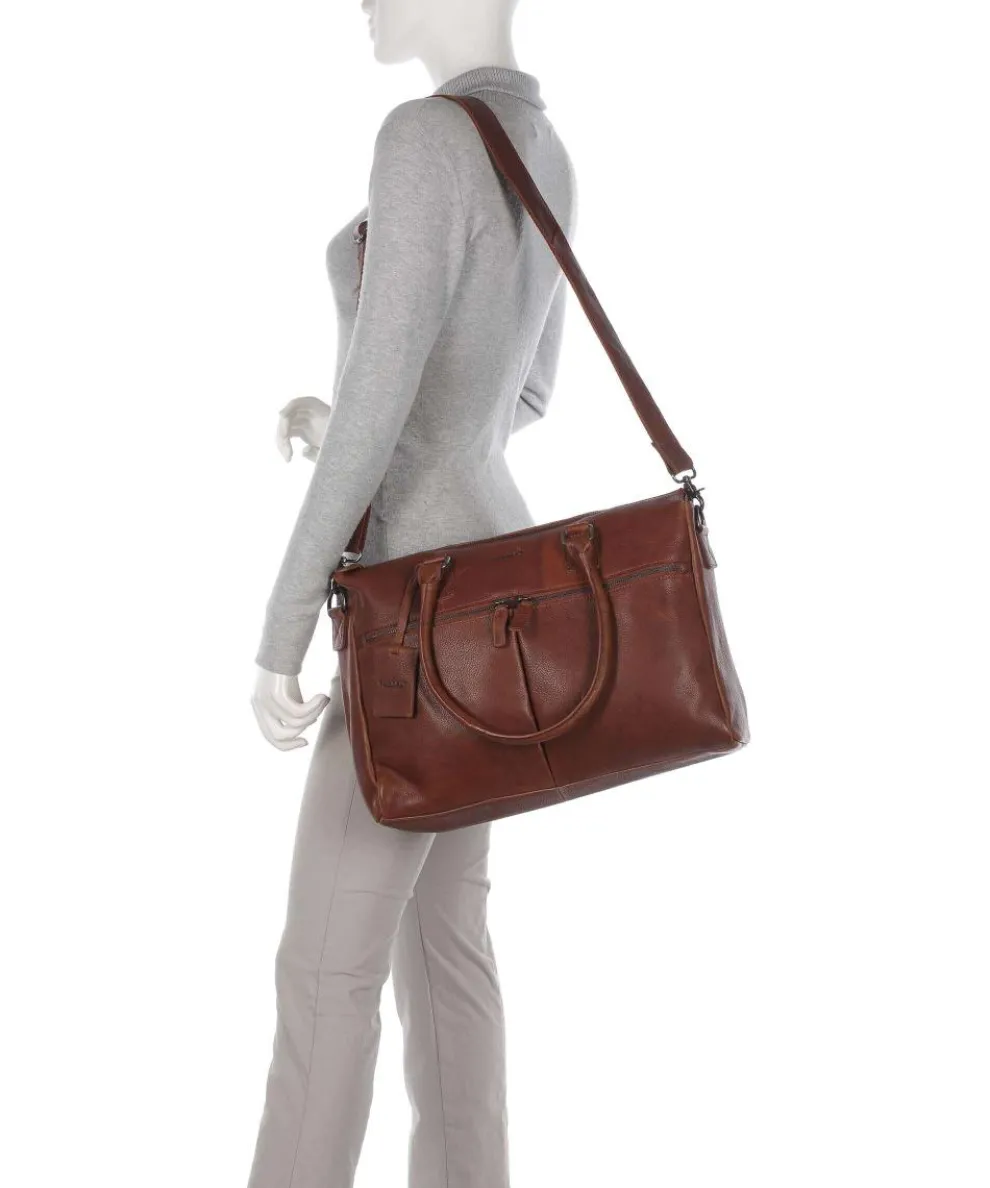 Antique Avery Aktentasche 15.6″ genarbtes Leder cognac