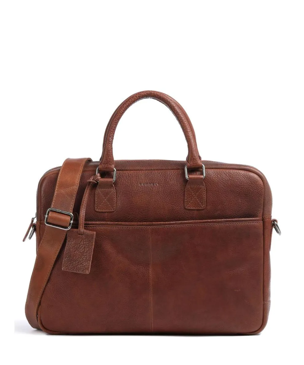 Antique Avery Aktentasche 15″ genarbtes Leder braun