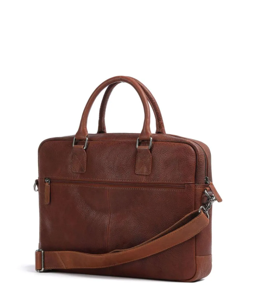 Antique Avery Aktentasche 15″ genarbtes Leder braun