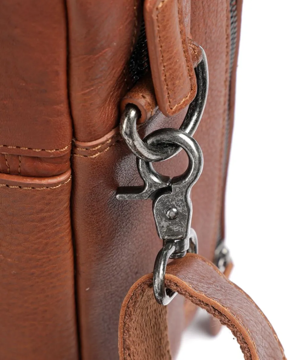 Antique Avery Aktentasche 15″ genarbtes Leder braun