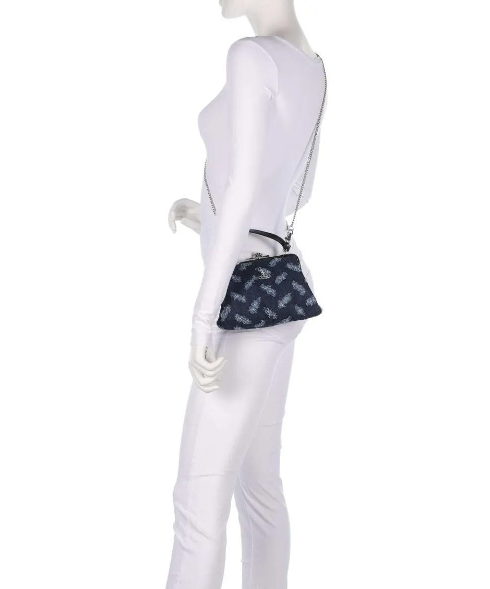 Granny Frame Ripped Denim Umhängetasche Baumwolle dunkelblau