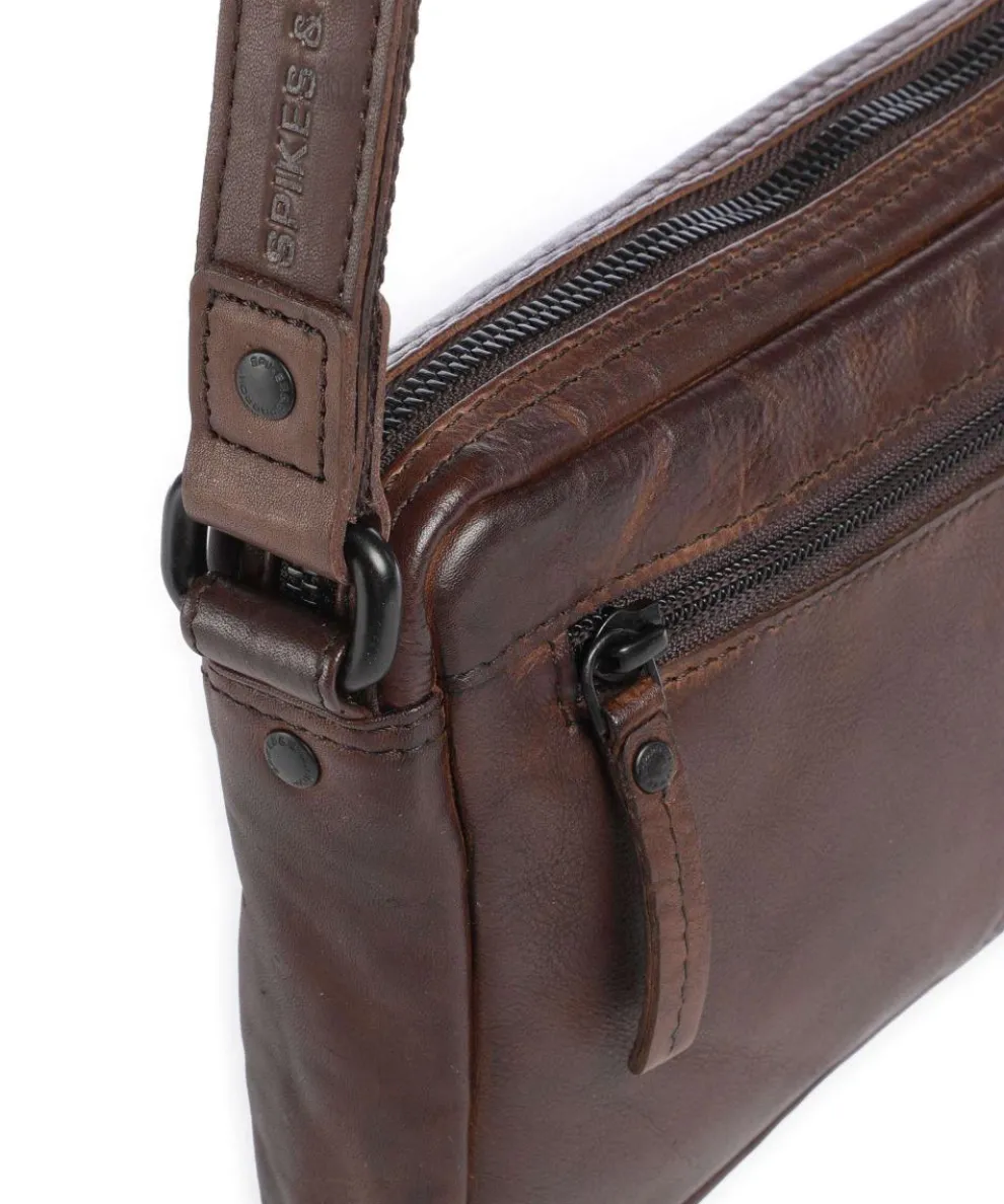 Apache Hubbert Umhängetasche fein genarbtes Leder dunkelbraun