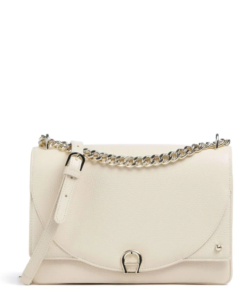 Diadora S Schultertasche genarbtes Rindsleder creme