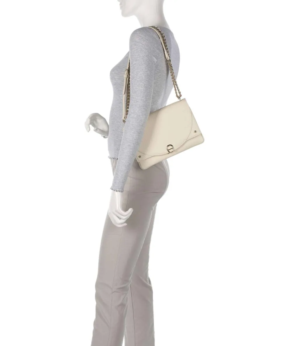 Diadora S Schultertasche genarbtes Rindsleder creme