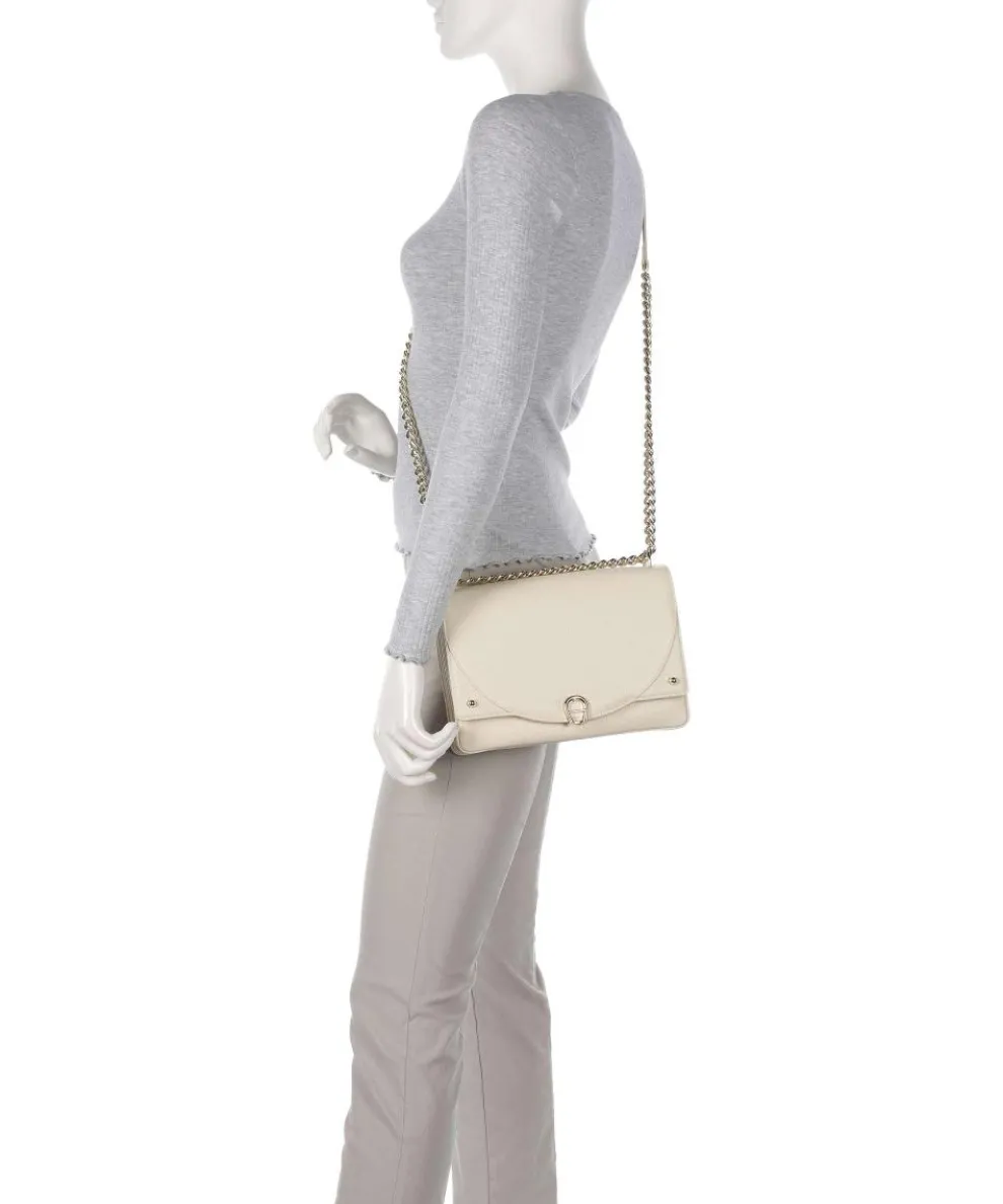 Diadora S Schultertasche genarbtes Rindsleder creme