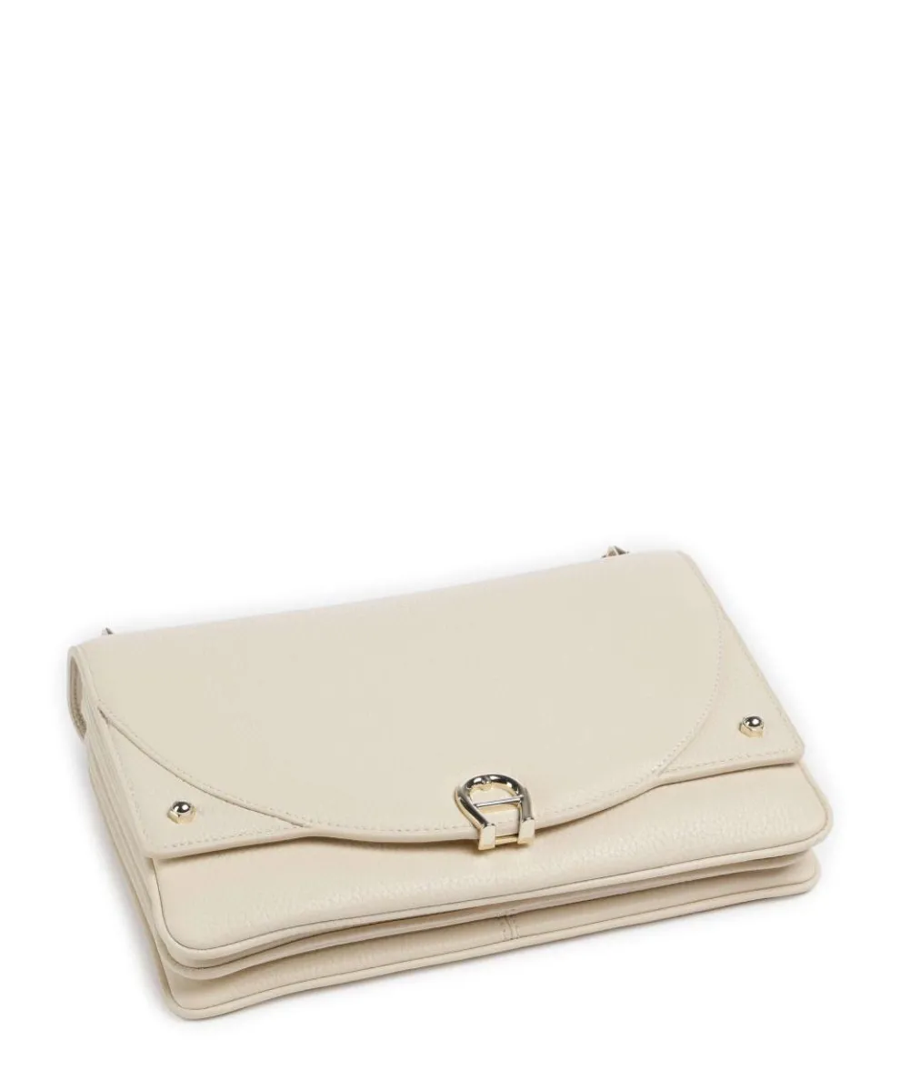 Diadora S Schultertasche genarbtes Rindsleder creme