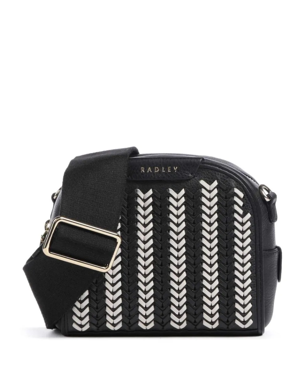 Arden Crescent Umhängetasche genarbtes Rindsleder schwarz/weiß