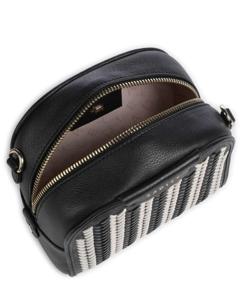 Arden Crescent Umhängetasche genarbtes Rindsleder schwarz/weiß