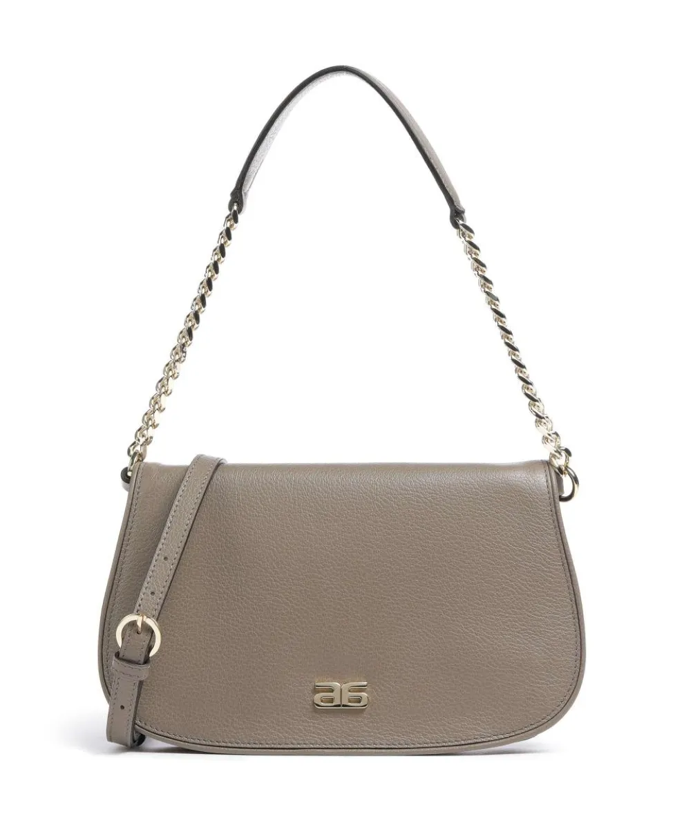 Ariete Clara Schultertasche genarbtes Rindsleder taupe